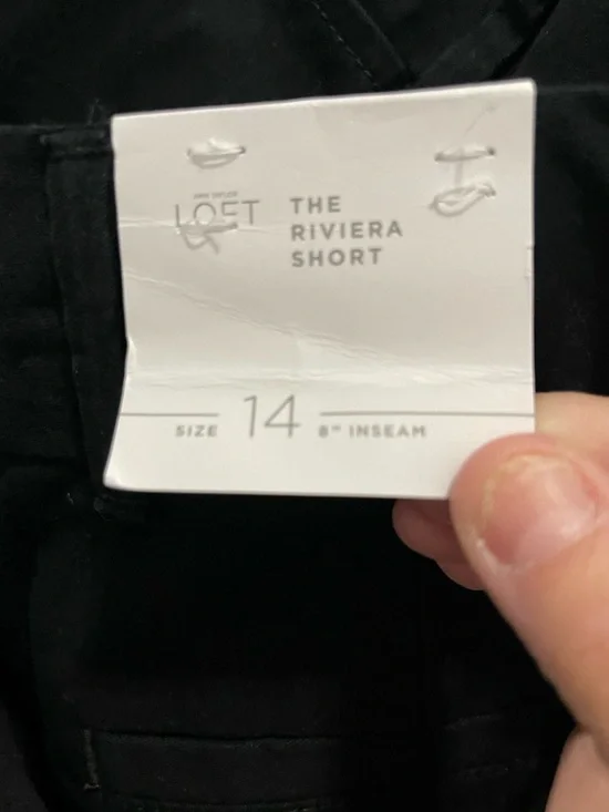 LOFT Navy Blue High-Rise Tailored Bermuda Shorts - Picture 4 of 4